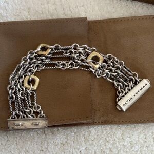 David Yurman Silver and Gold Chain Belt